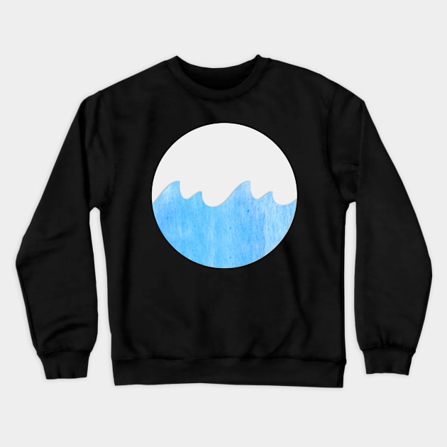 The Minimal Water Waves For Sea Lovers Crewneck Sweatshirt by mangobanana